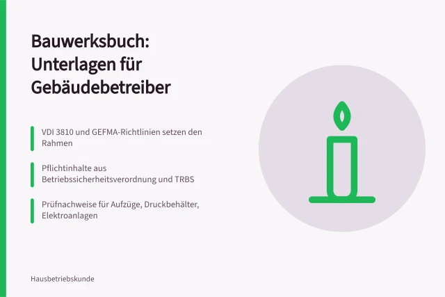 Bauwerksbuch bündelt Bestands-, Prüf- und Betriebsdokumente zentral. Bauwerksbuch Übersicht der Unterlagen für Gebäudebetreiber