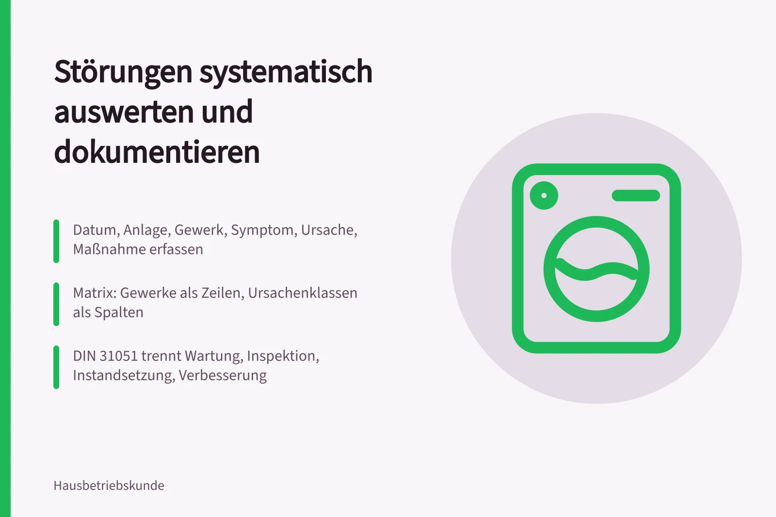 Auswertungsmatrix für Störungen im technischen Gebäudebetrieb
