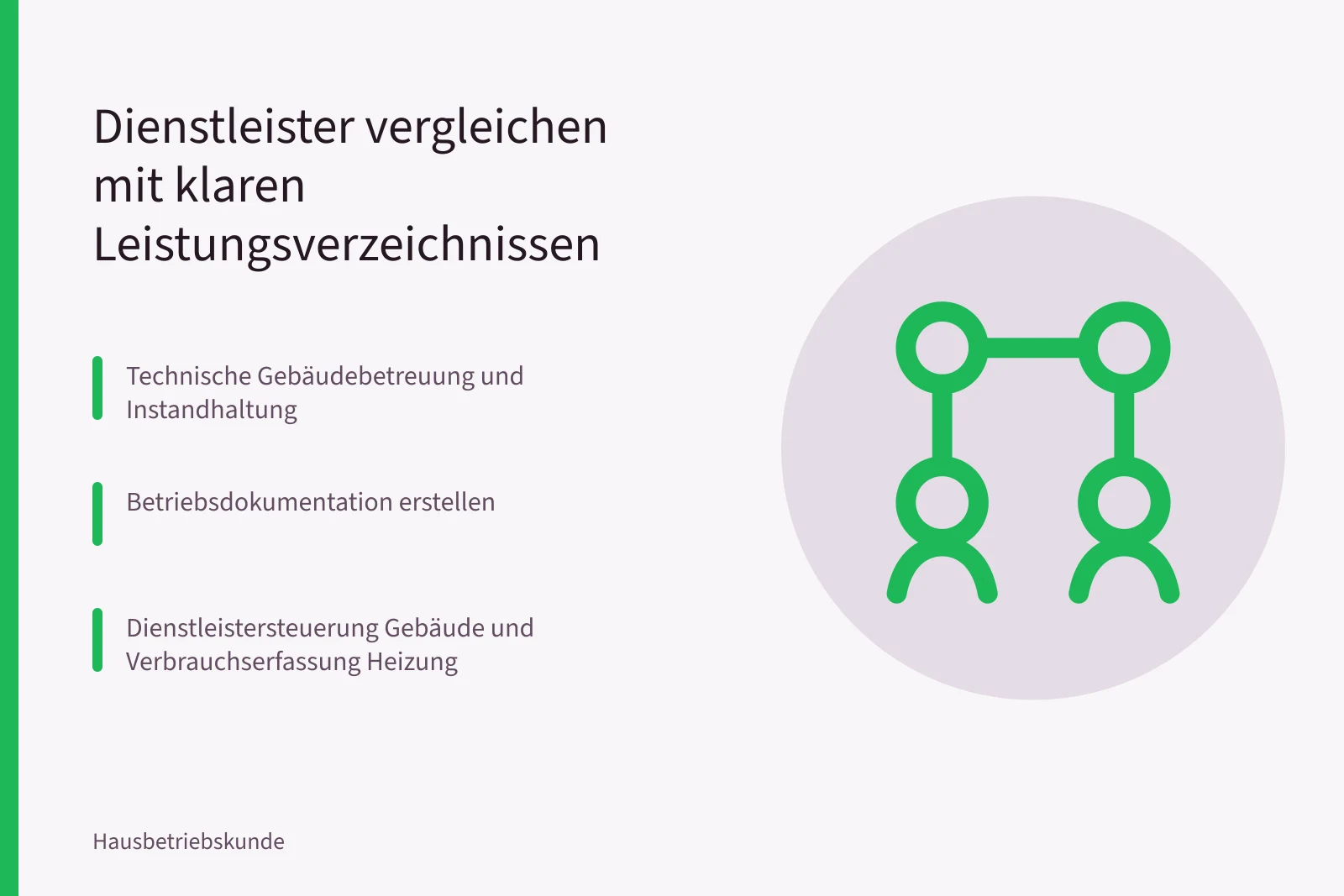 Vergleich von Gebäudedienstleistern anhand klarer Leistungsverzeichnisse