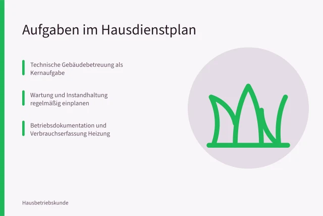 Hausdienstplan mit Reinigung, Wartung und Betriebsdokumentation