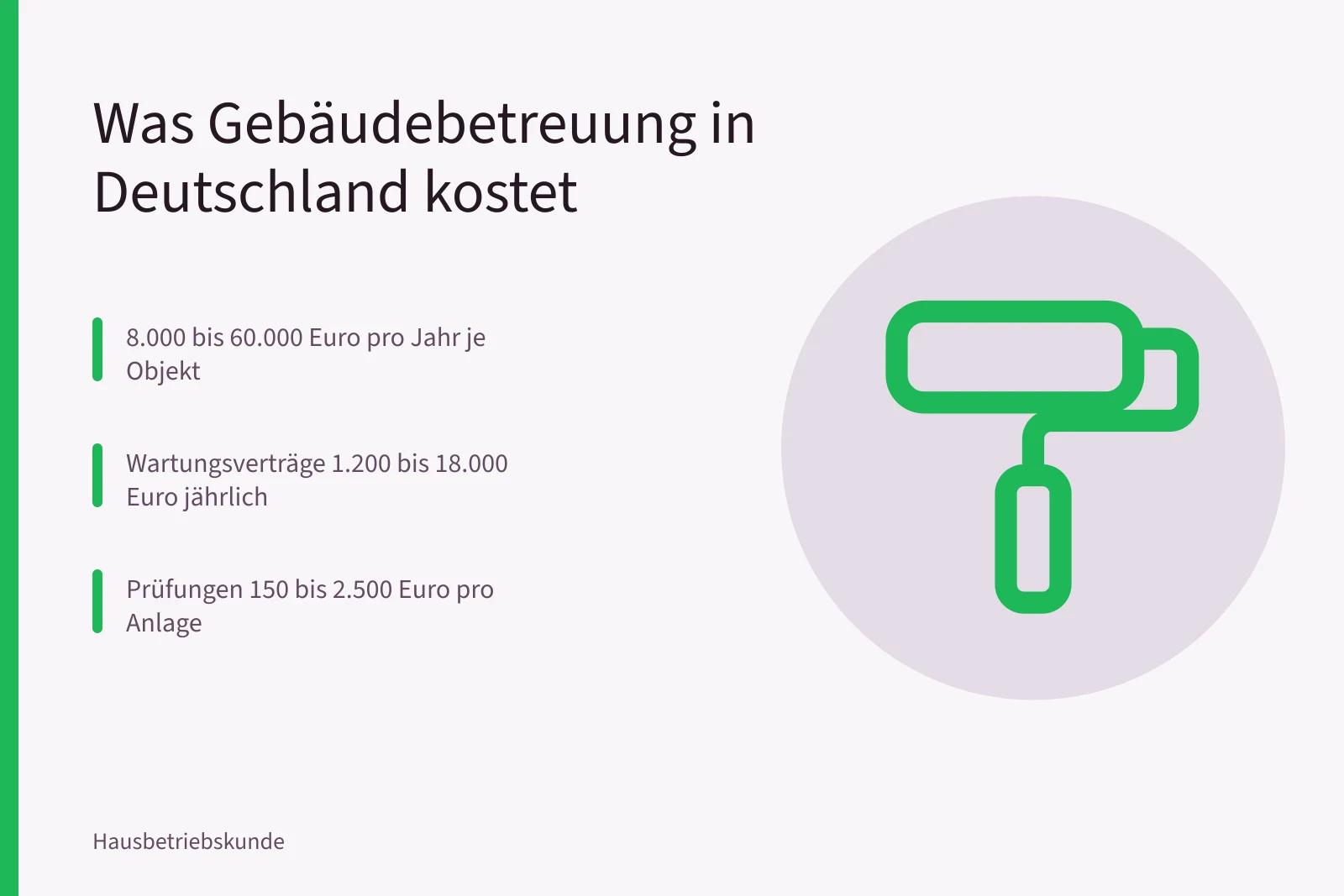 Kostenübersicht zur technischen Gebäudebetreuung mit Wartungs- und Prüfpreisen