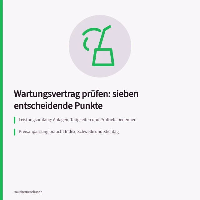 Wartungsvertrag prüfen: sieben Punkte für den Gebäudebetrieb. Wartungsvertrag 7 Punkte für die Prüfung im Gebäude
